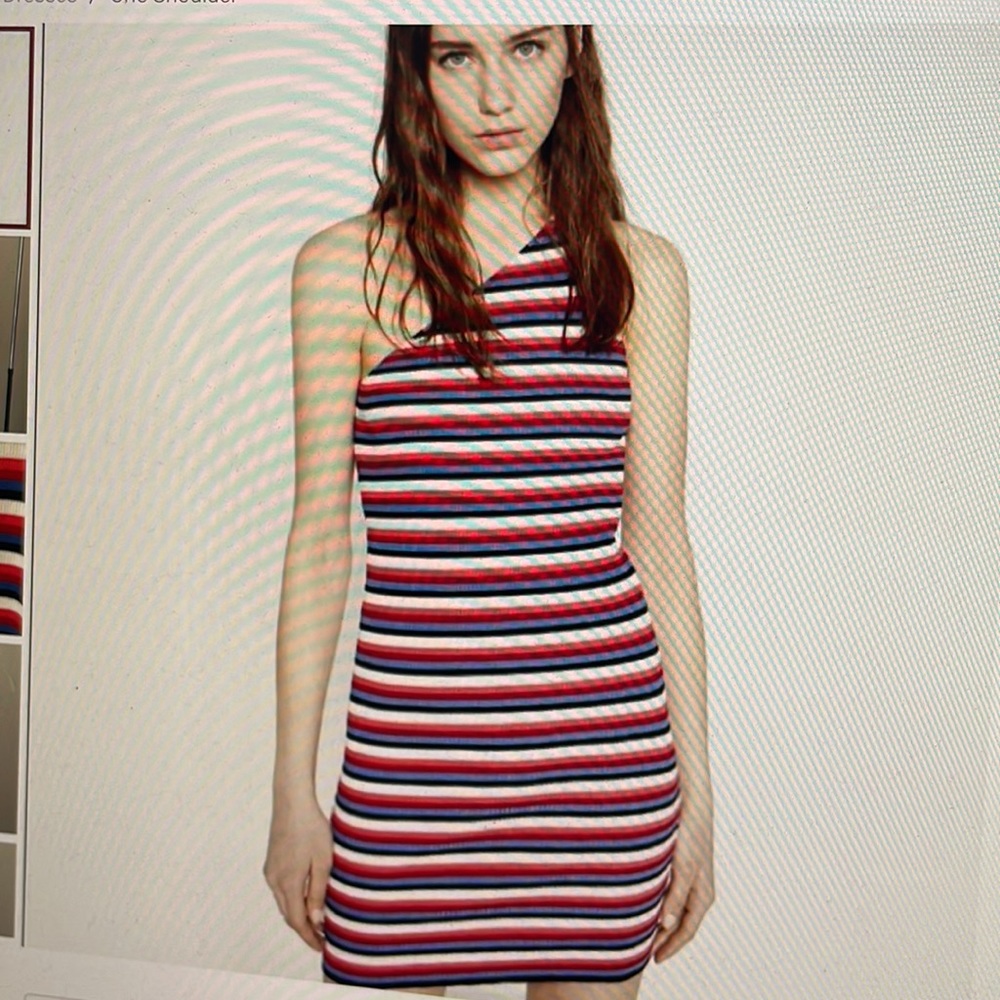 Zara One shoulder knit dress
